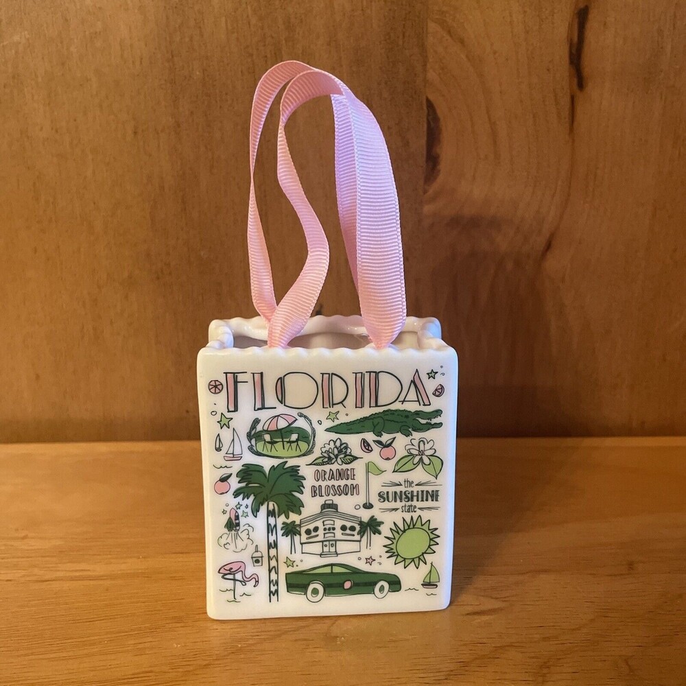 2019 Florida Starbucks Been There Christmas Ornament Pink Bag